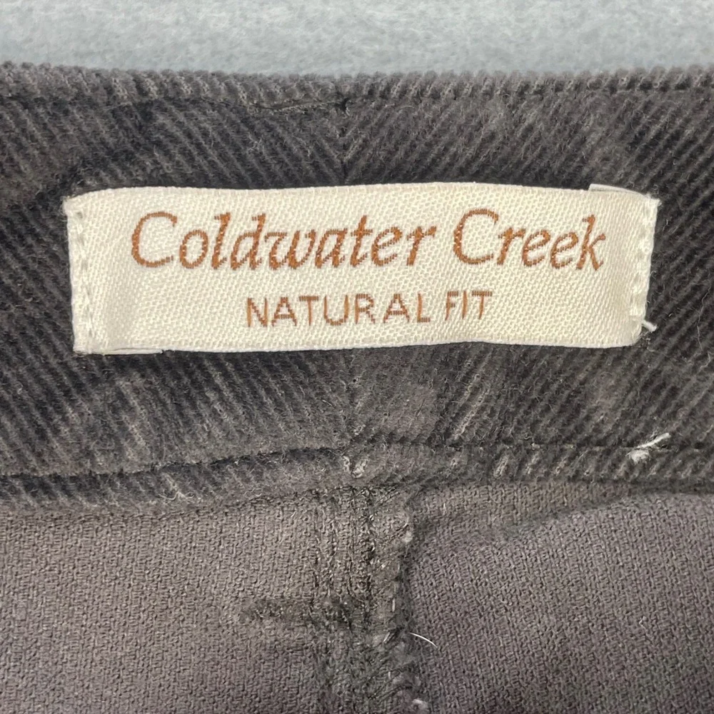 Coldwater Creek Gray Natural Fit Corduroy Straight Leg Pants Womens 14